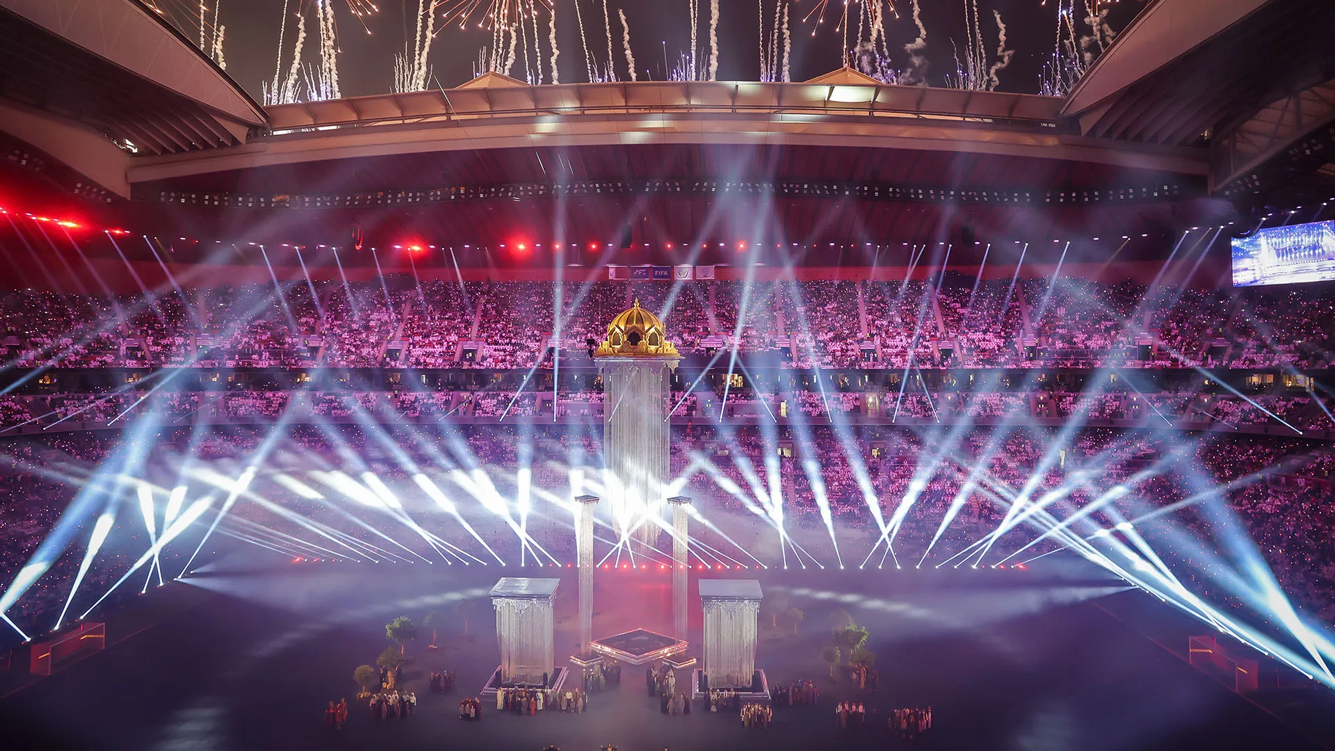 Un coro di bambini ha eseguito l'inno nazionale arabo