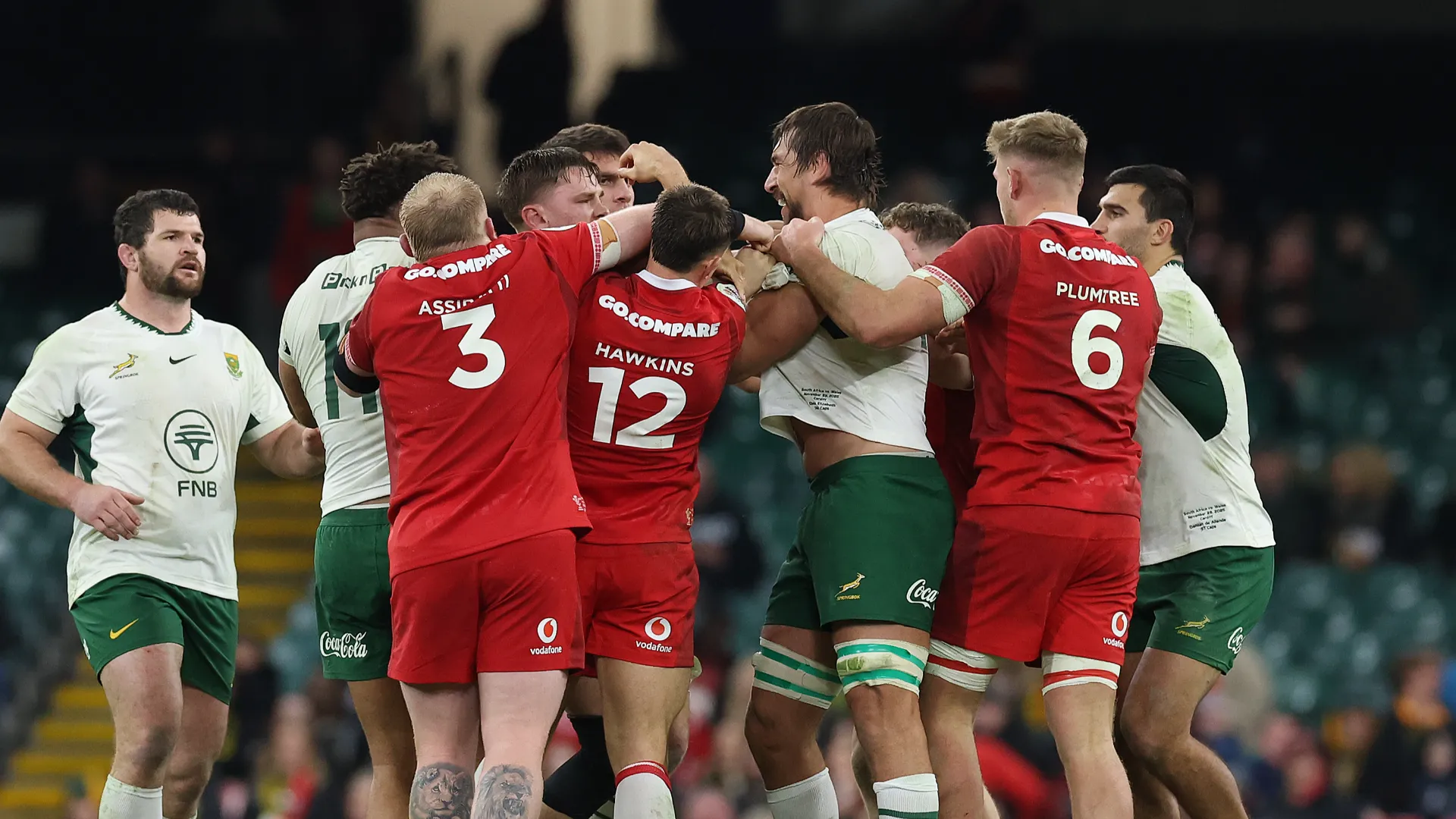 Negli ultimi minuti di gara si è scatenata un'enorme rissa che ha coinvolto molti giocatori