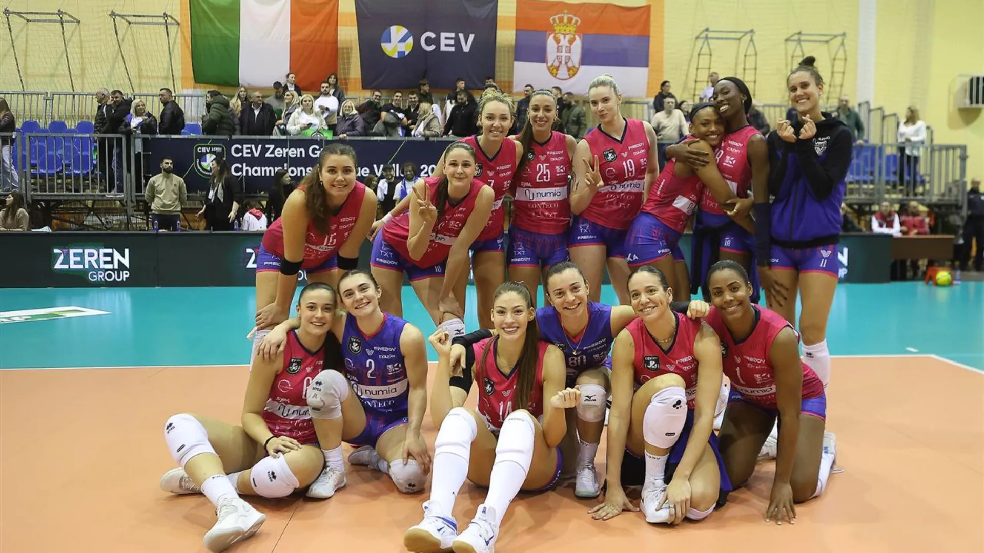Esordio da titolare – e in CEV Champions League – per la regista Kami Miner, che ha ben distribuito il gioco tra le sue compagne.