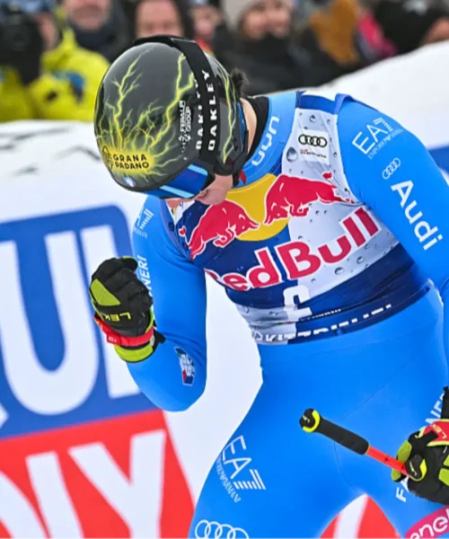 Giovanni Franzoni, impresa sulla Streif e commovente dedica in lacrime