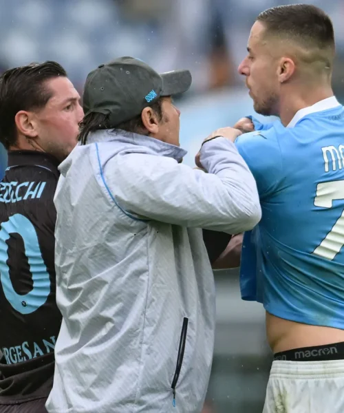 Botte da orbi tra Marusic e Mazzocchi, arriva anche Antonio Conte. Le foto