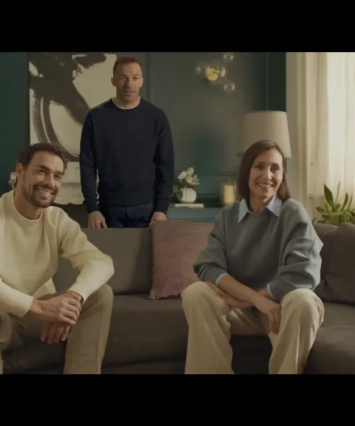 Fabio Fognini e Flavia Pennetta vanno da Alex Del Piero nel nuovo spot di Sky