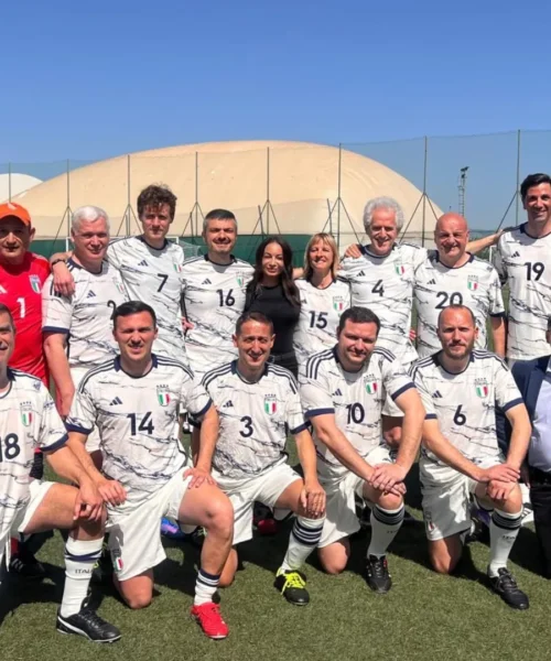 Carmen De Gironimo madrina in campo con la Nazionale Italiana Parlamentari