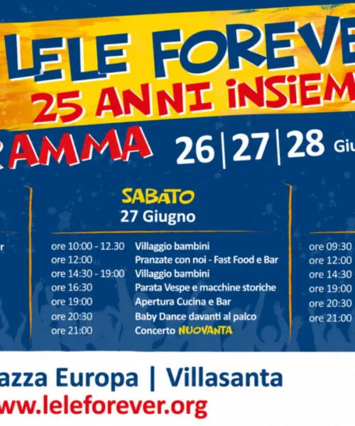 Lele Forever – 25 anni insieme: la grande festa dal 26 al 28 giugno