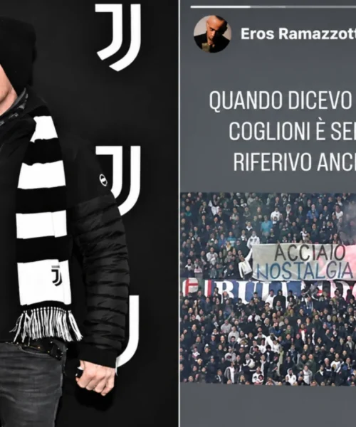 Eros Ramazzotti demolisce i tifosi dell’Inter per il loro squallido striscione sull’Heysel