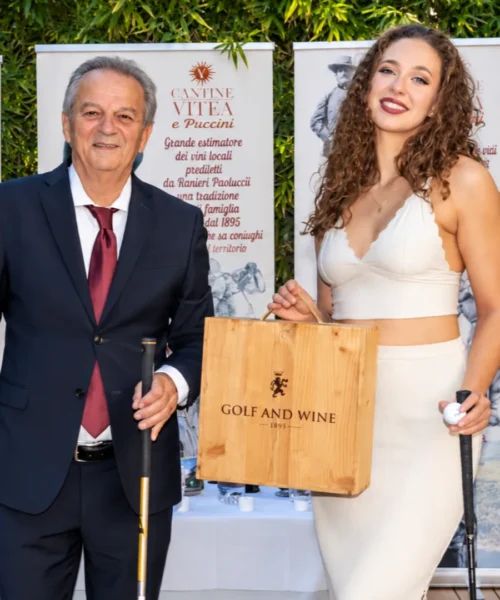 Antonio Faravelli raggiante al fianco di una dea: Julie Celin Eide