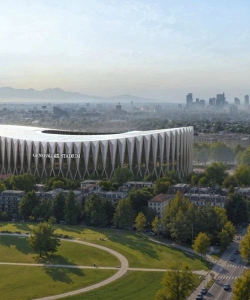 Milan e Inter tolgono (virtualmente) il velo al nuovo stadio: le immagini